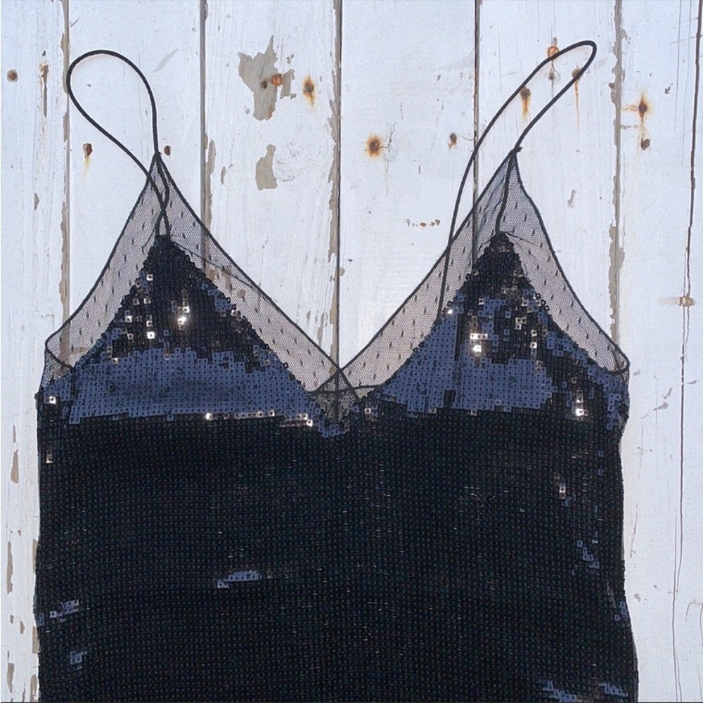 Intimately Free People Sexy Black Sequin Tank